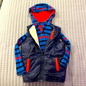 Boys size 7 long sleeve shirt and vest